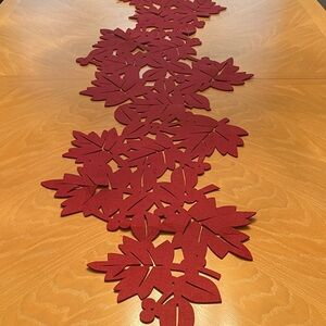 Tag Red Leaf Cutout Table Runner